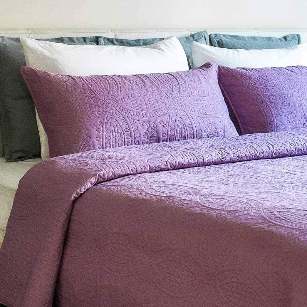 Mezzati Juego de cubrecama Rosa coral – Colección Prestige – Funda de edredón – Juego de cama de microfibra cepillada – Juego de cama de 3 piezas
