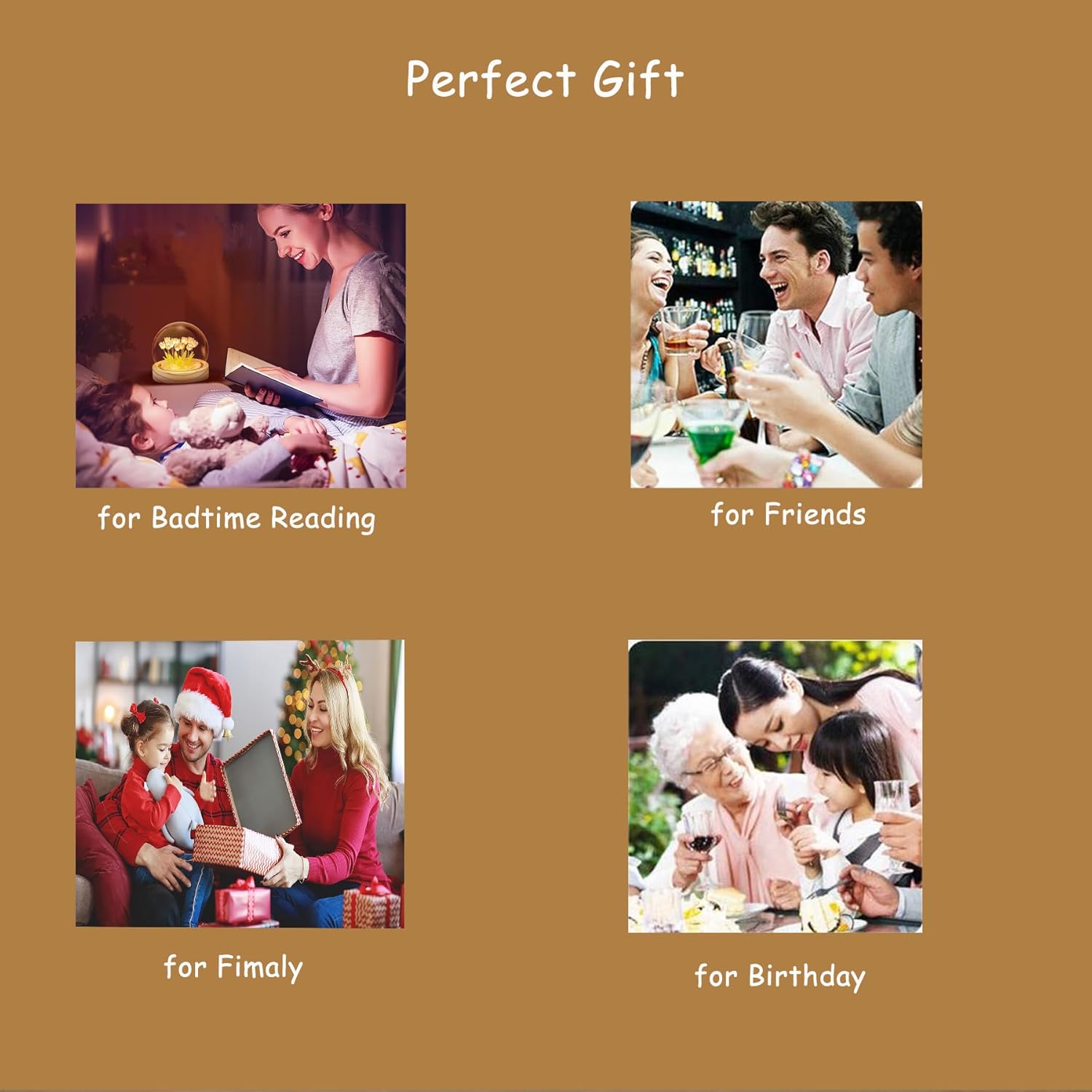 T TOVIA Tulip – Lámpara de mesa de flores artificiales para dormitorio, lámpara de dormir romántica para el día de la madre, cumpleaños y aniversario