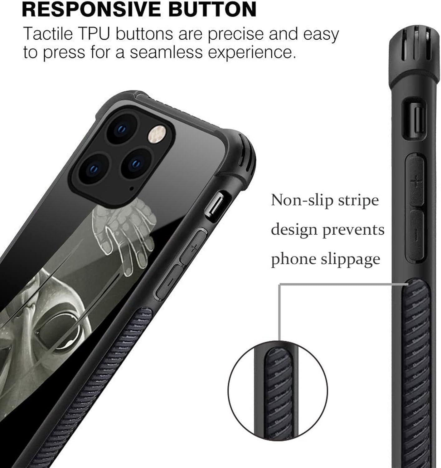 CARLOCA Funda compatible con iPhone 13 Pro, funda con patrón de vidrio Alien Clean iPhone 13 Pro, ultra protección, a prueba de golpes, de silicona