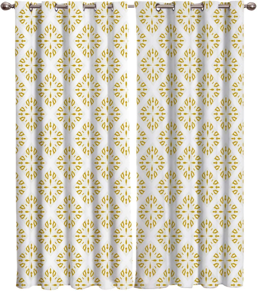 FortuneHouse Blackout Curtains Thermal Insulated Modern Solid Pattern Metal Grommet Elegant Room Drapes Window Curtain for Bedroom Living Room 40×63