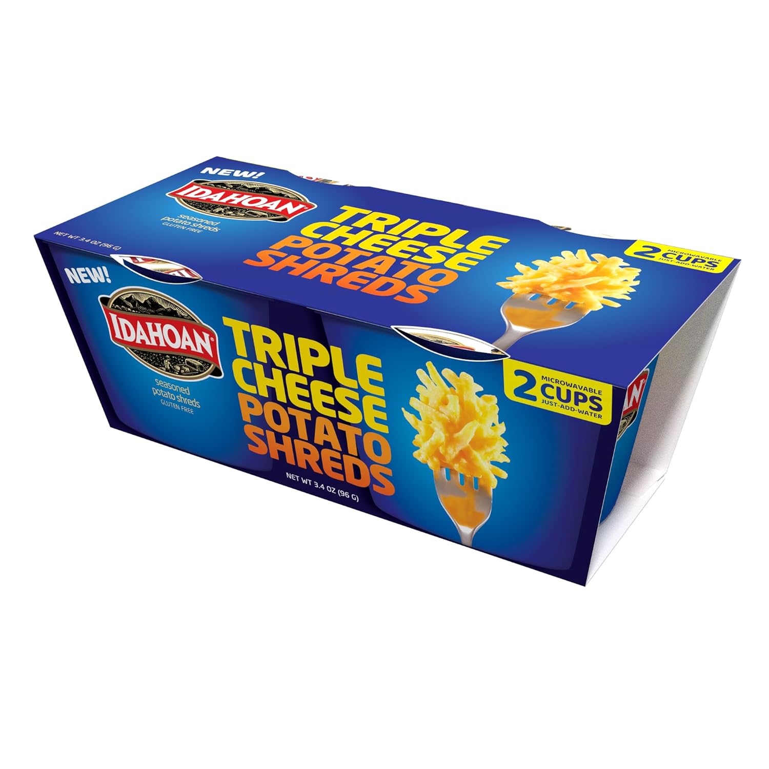 Idahoan Triple Cheese Shreds Cups, 3.4 oz (paquete de 12)