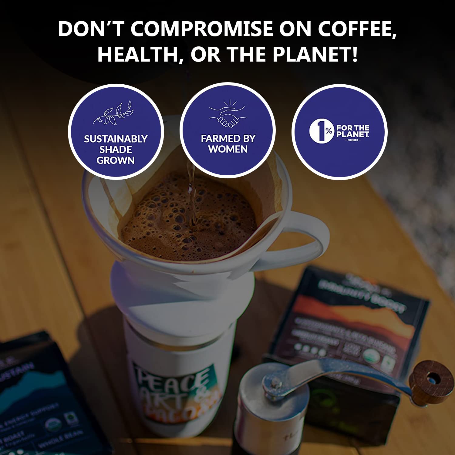 Peak State Café con beneficios, paquete variado de 3 bolsas café de hongos, bajo en ácido y suave, refuerzo de la inmunidad, mantenimiento del