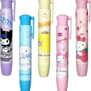 5 unidades de borradores lindos para niños, borradores Kawaii para la escuela, borradores retráctiles para el regreso a la escuela, suministros 5 unidades de borradores lindos para niños, borradores Kawaii para la escuela, borradores retráctiles para el regreso a la escuela, suministros