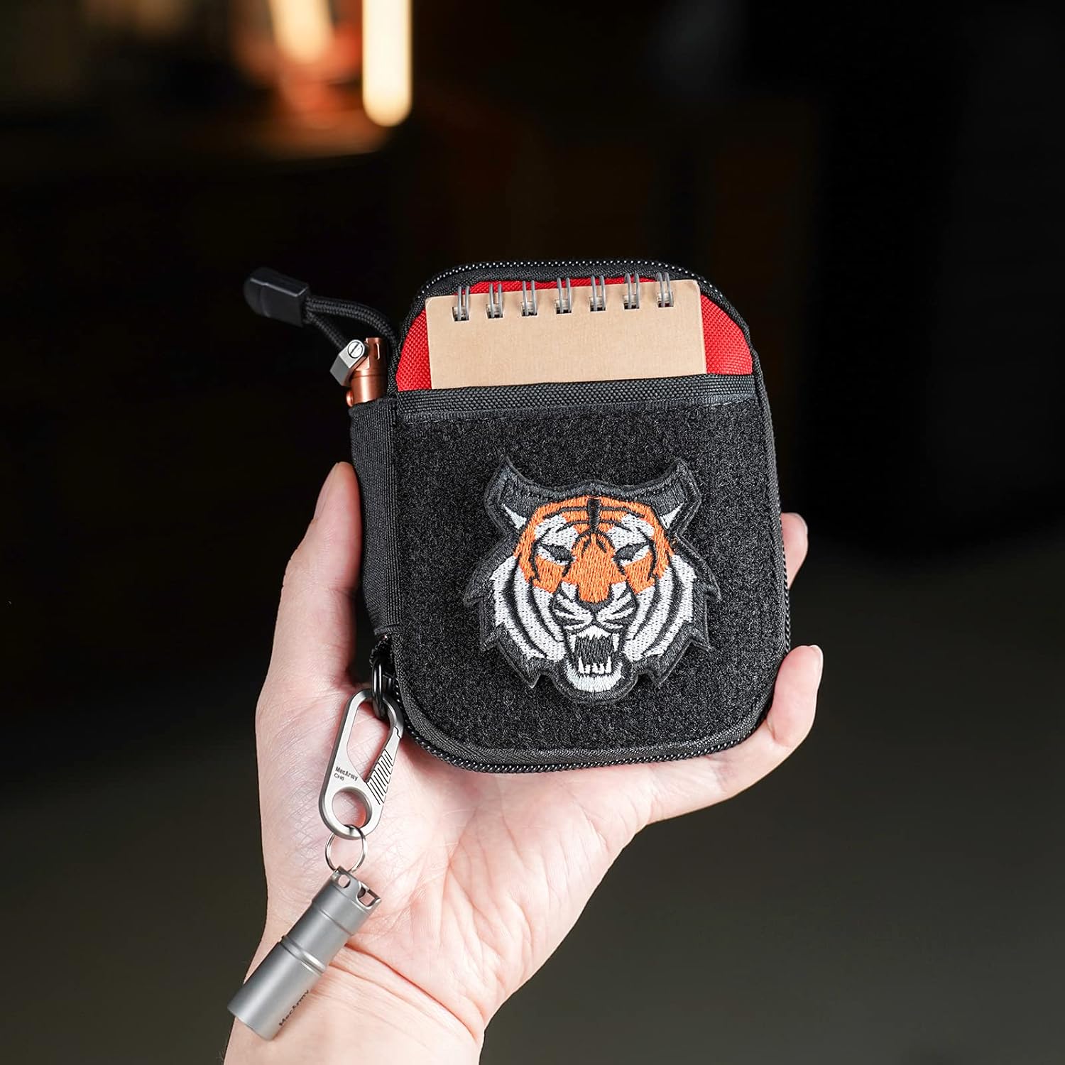 Bolsa EDC, organizador de bolsillo, bolsa poderosa para hombres, bolsas EDC con velcro, pequeña bolsa de herramientas con anillo en D, organizador