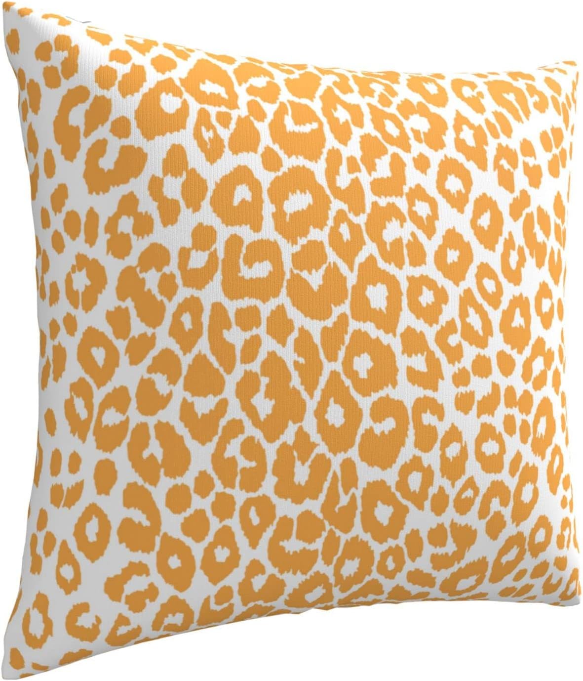 Funda de almohada amarilla con estampado de leopardo simple, refrescante para todas las estaciones, con cremallera oculta, 18 x 18 pulgadas,
