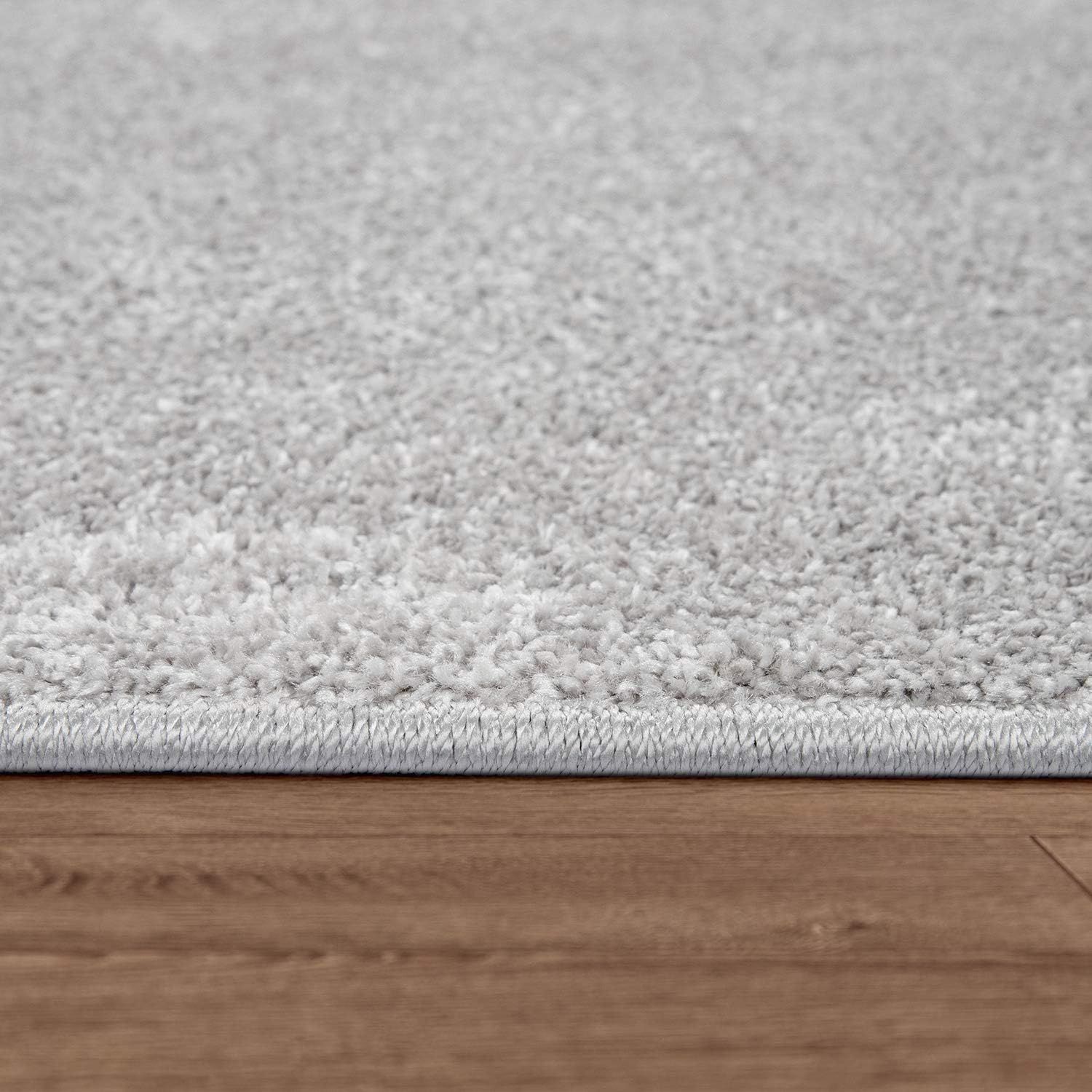 Paco Home Alfombra de área sólida en diseño liso moderno, plateado, tamaño 2′ x 3’3″