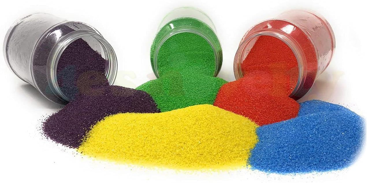 4E’s Novelty Arena de color de 16.5 libras para arte de arena, 12 colores de 22 onzas cada uno, con contenedor de almacenamiento, arena no tóxica
