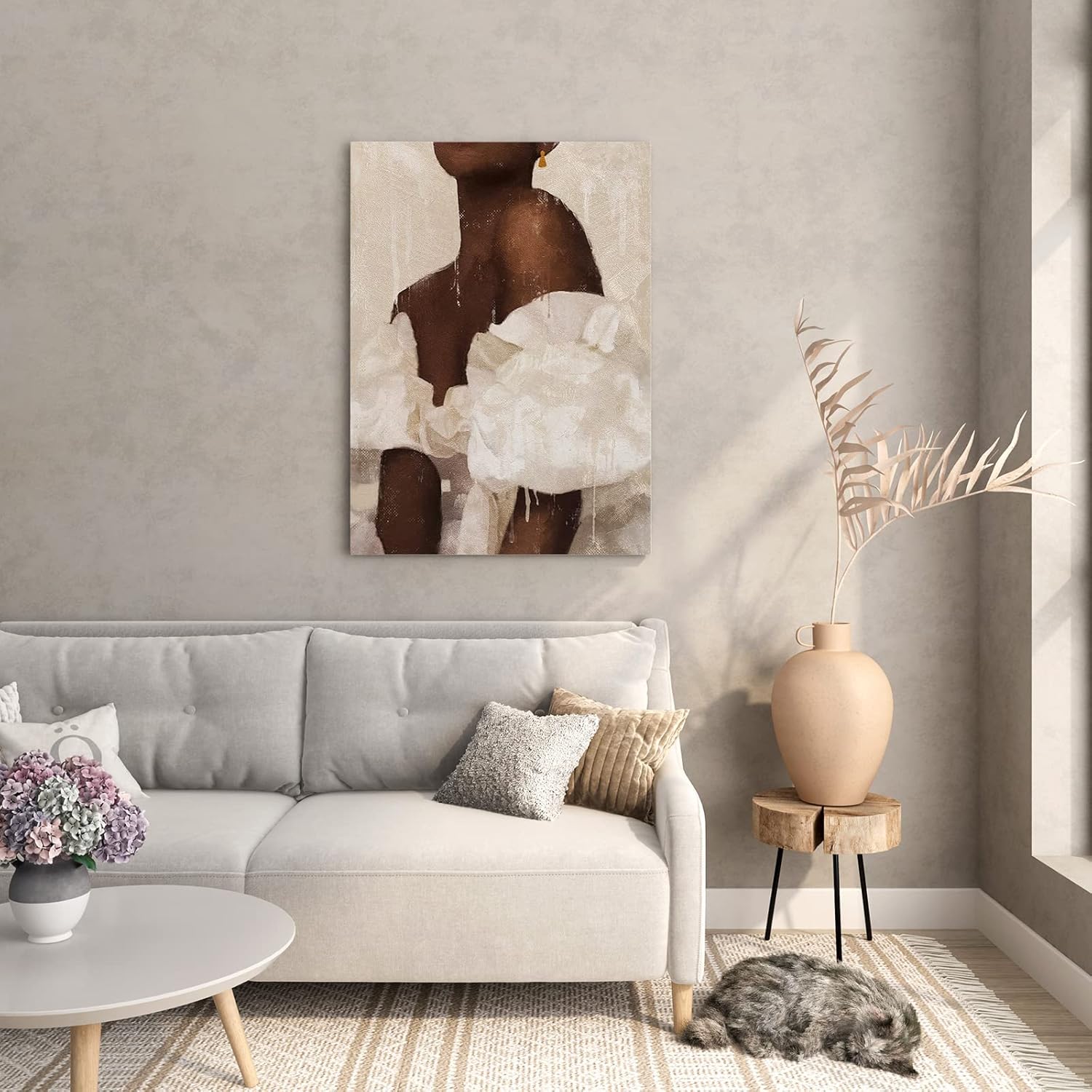 Tuyashua Lienzo decorativo con marco de mujer negra (11.5 x 15 pulgadas), arte de pared afroamericana, decoración de pared de niña negra para sala