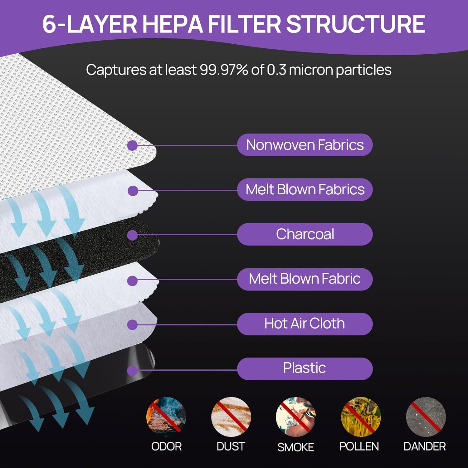 Paquete de 12 bolsas verticales de repuesto para aspiradora CC HEPA color morado, parte AK1CC6H, aptas para todos los modelos Oreck Elevate X3, X5,