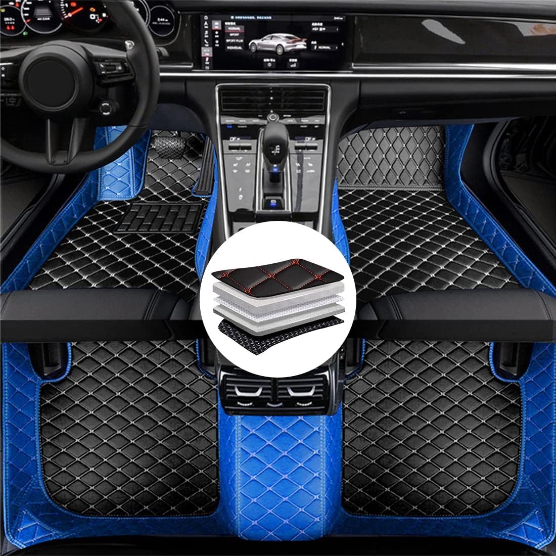 Tapete de automóvil de dos tonos para Captiva 7seat 2007-2012, tapetes de cuero delanteros y traseros, tapetes resistentes para todo tipo de clima,
