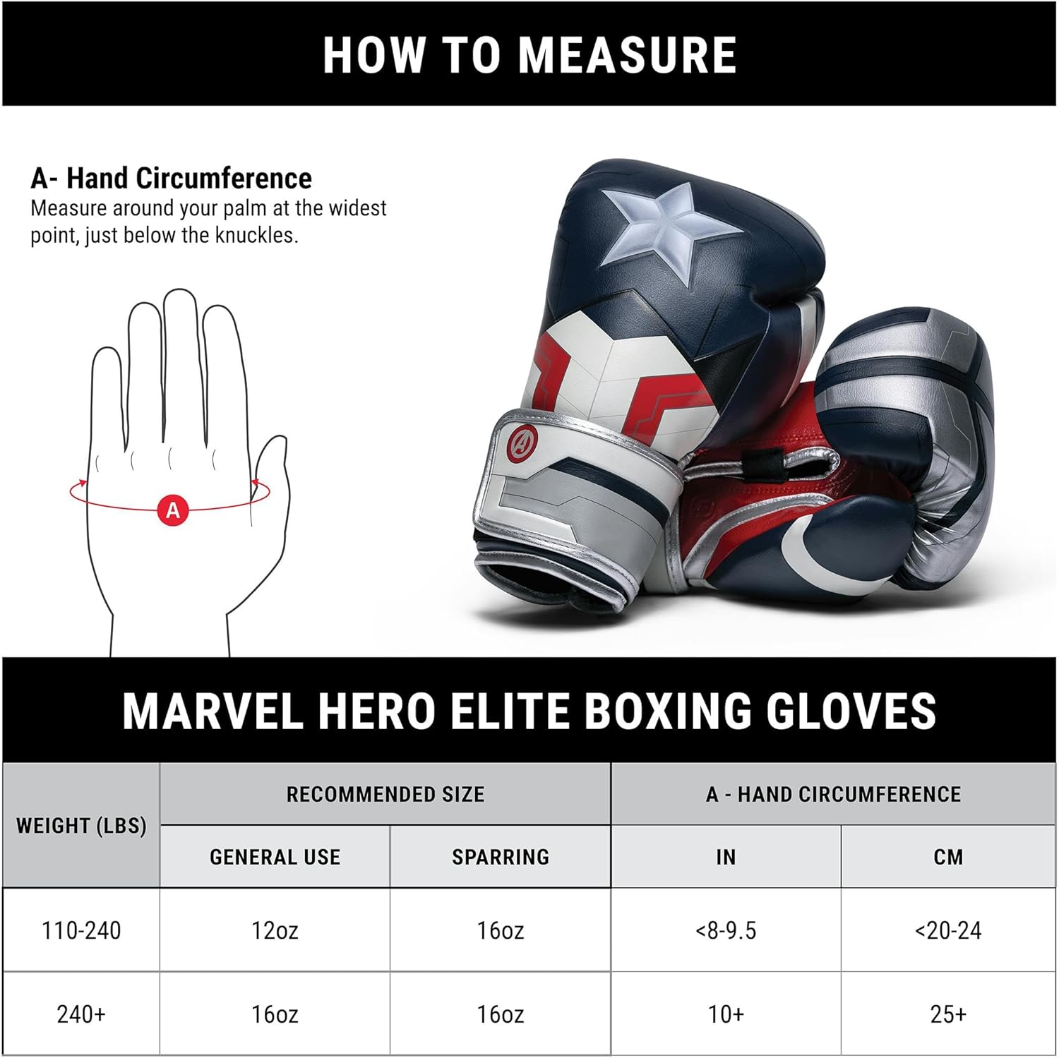 Hayabusa Guantes de boxeo Marvel Hero Elite para hombre y mujer