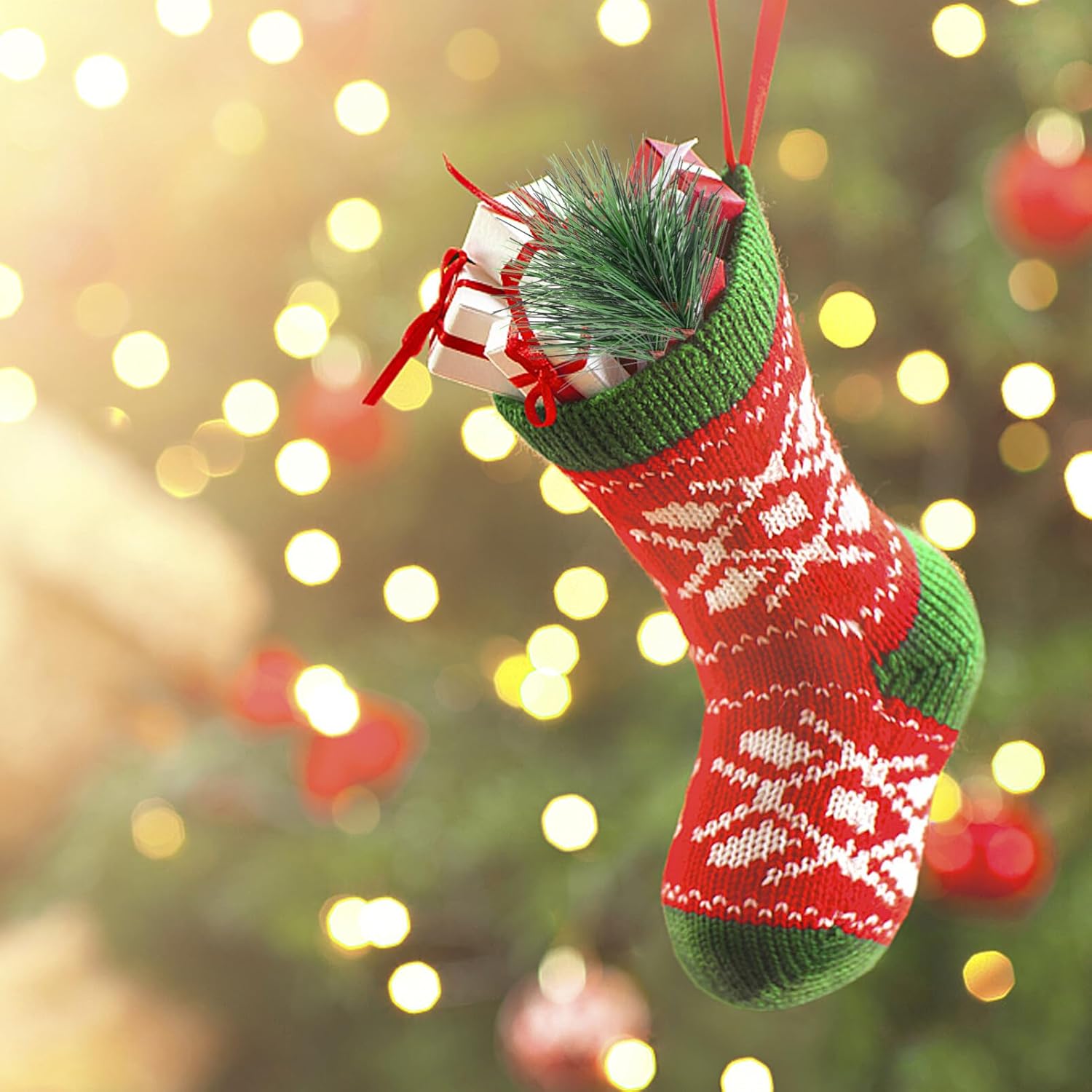 Ciieeo 24 piezas de agujas de pino artificiales, ramas de Navidad, picas de pino de vegetación falsa, ramitas de ciprés para manualidades,
