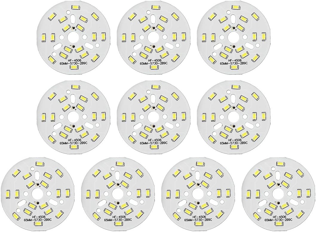 uxcell Bombilla de chip LED 300mA 9W 18 LED 5730 dispositivos montados en superficie Módulo de aluminio Tablero de aluminio blanco puro Super