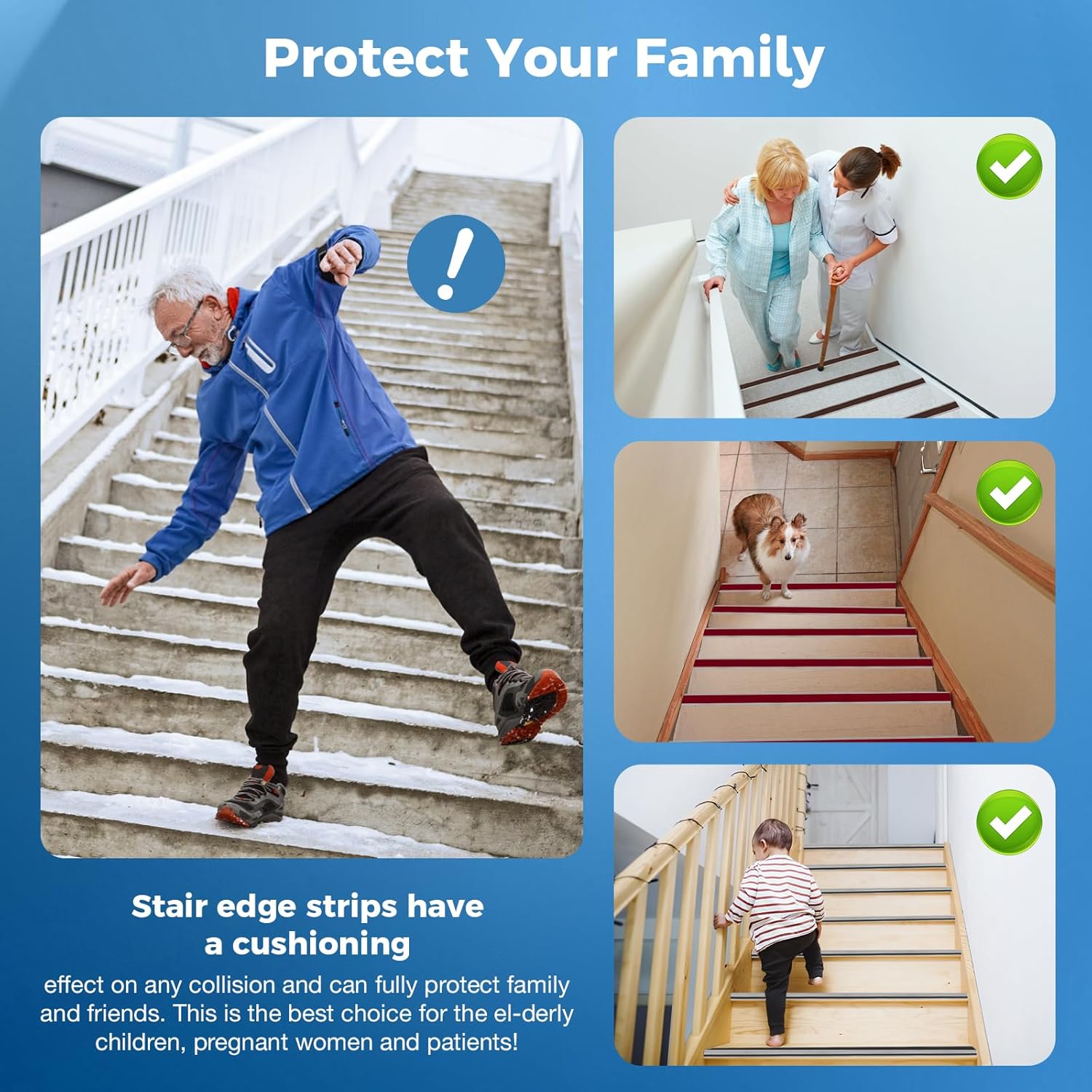 Bordes de vinilo para escaleras, protector de borde de escalera, borde de escalón, antideslizante e impermeable, para interiores y exteriores, tiras