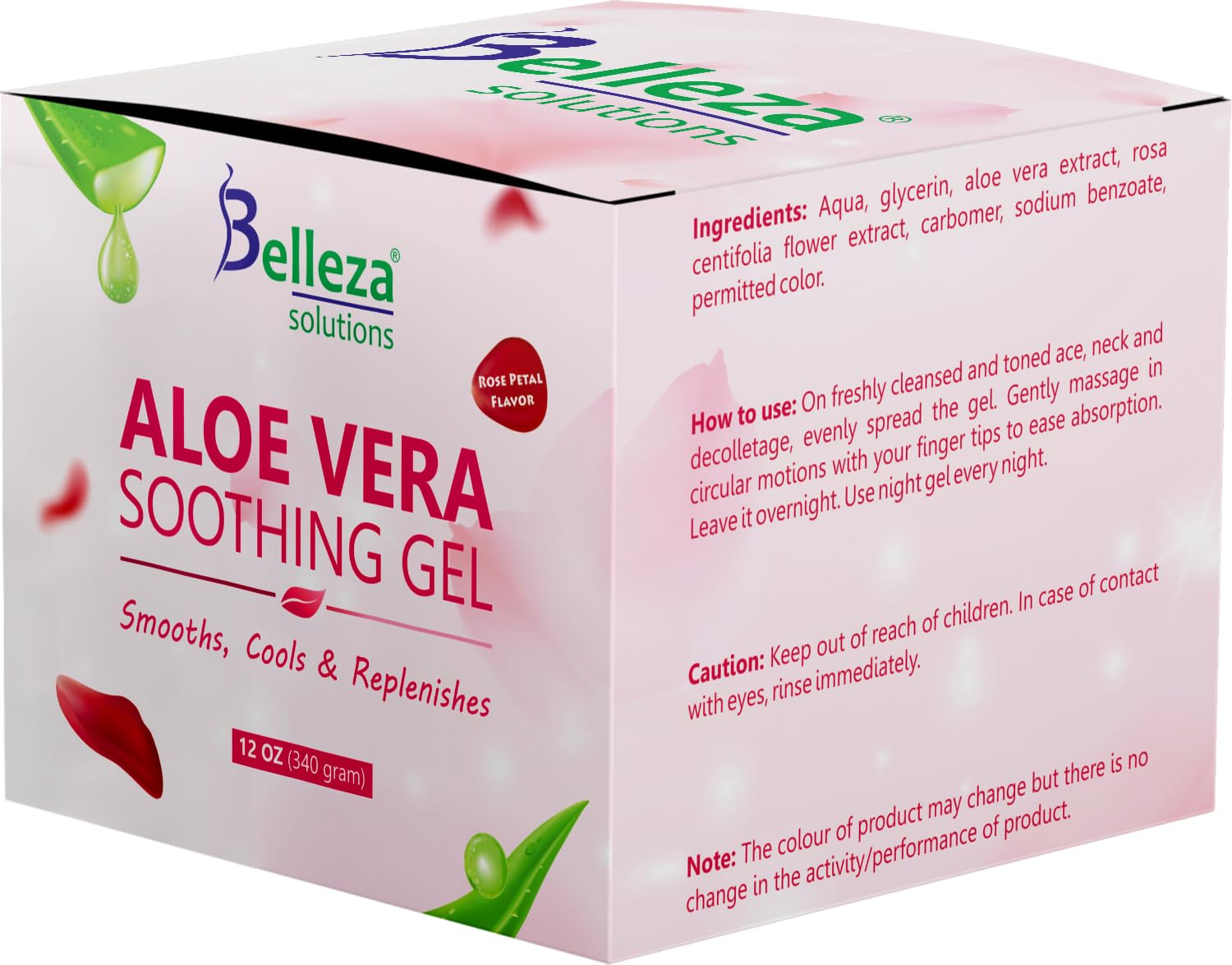 Gel calmante de aloe vera de aloe 100% puro recién cortado, grande, 12 onzas, vegano, sin perfume, para cara, piel, cabello, alivio de quemaduras