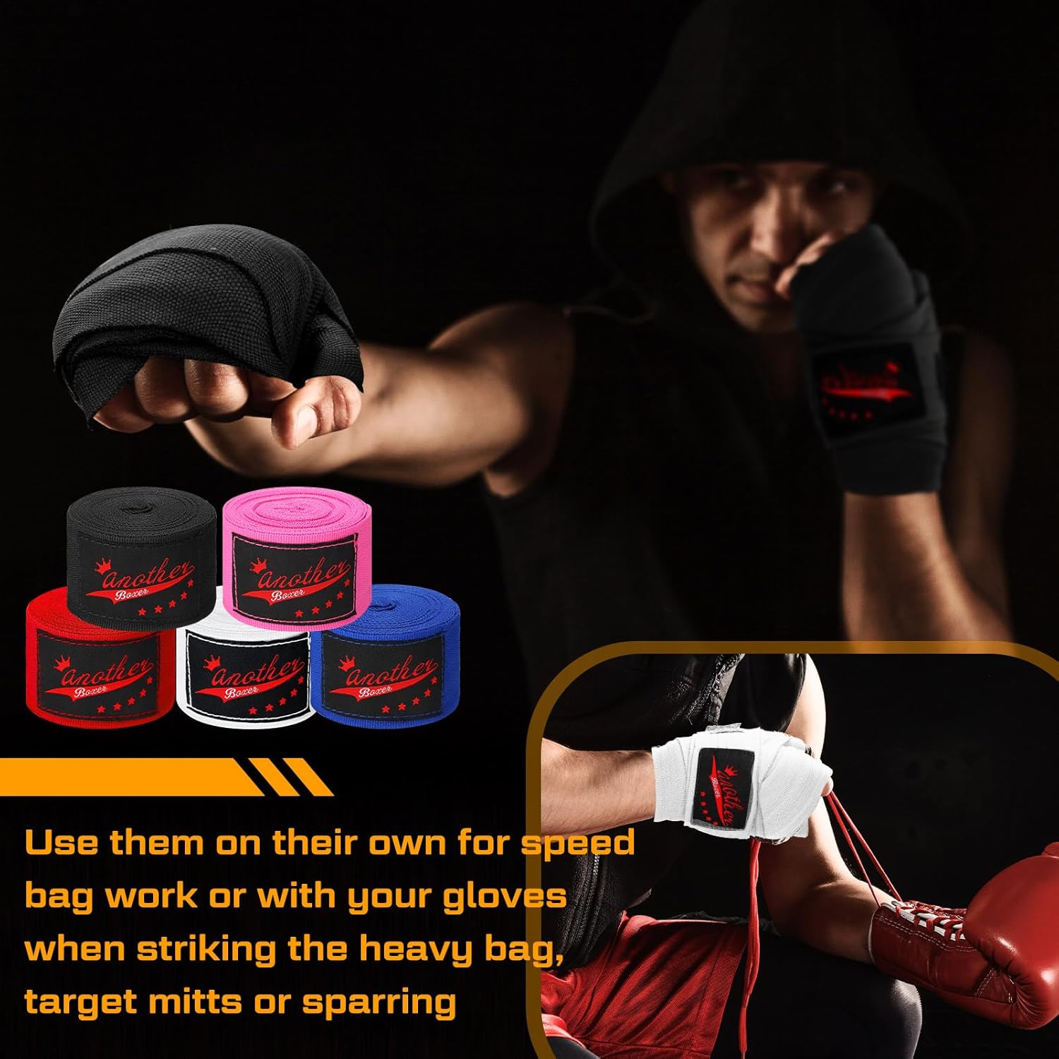 10 pares elásticos de 180 pulgadas de boxeo para artes marciales, muñequeras de boxeo para hombres y mujeres, kickboxing, artes marciales,