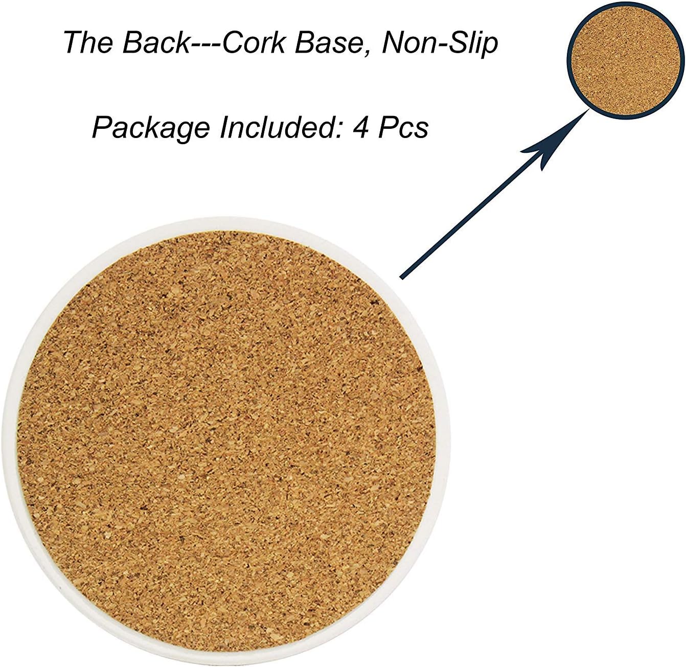 visesunny Posavasos de mármol dorado y negro que absorbe la humedad con base de corcho para protección de mesa para evitar daños en los muebles, 4
