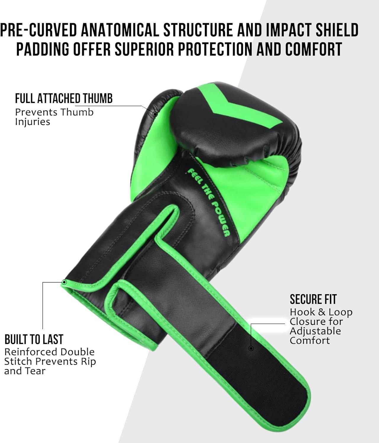 Exxact Sports Knockout – Guantes de boxeo juveniles para niños, guantes de boxeo de cuero duradero con protección acolchada para artes marciales