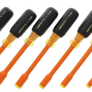IDEAL Electrical 35-9104 Juego de destornilladores de tuercas aislantes 7 piezas naranja, destornilladores de eje de 4 pulgadas con asas de agarre IDEAL Electrical 35-9104 Juego de destornilladores de tuercas aislantes 7 piezas naranja, destornilladores de eje de 4 pulgadas con asas de agarre