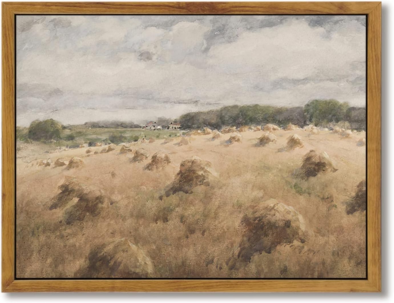 Lienzo decorativo para pared, diseño de paisaje, impresiones para decoración del hogar, pajares de arroz, lienzo, arte de pared, lienzo de campo