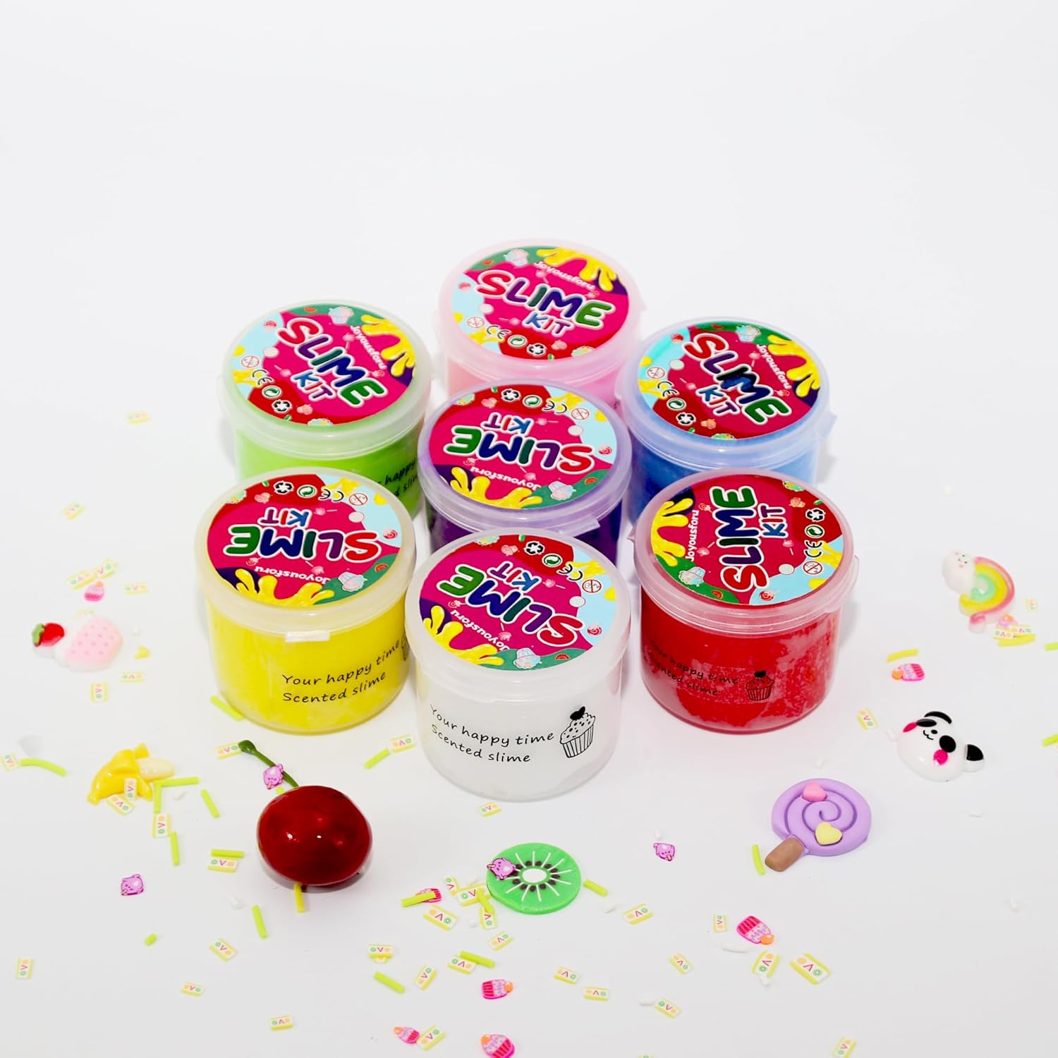 Cloud Slime Kit de 7 unidades, no pegajoso y súper suave, juguete perfumado para aliviar el estrés, limo arcoíris para niños y niñas
