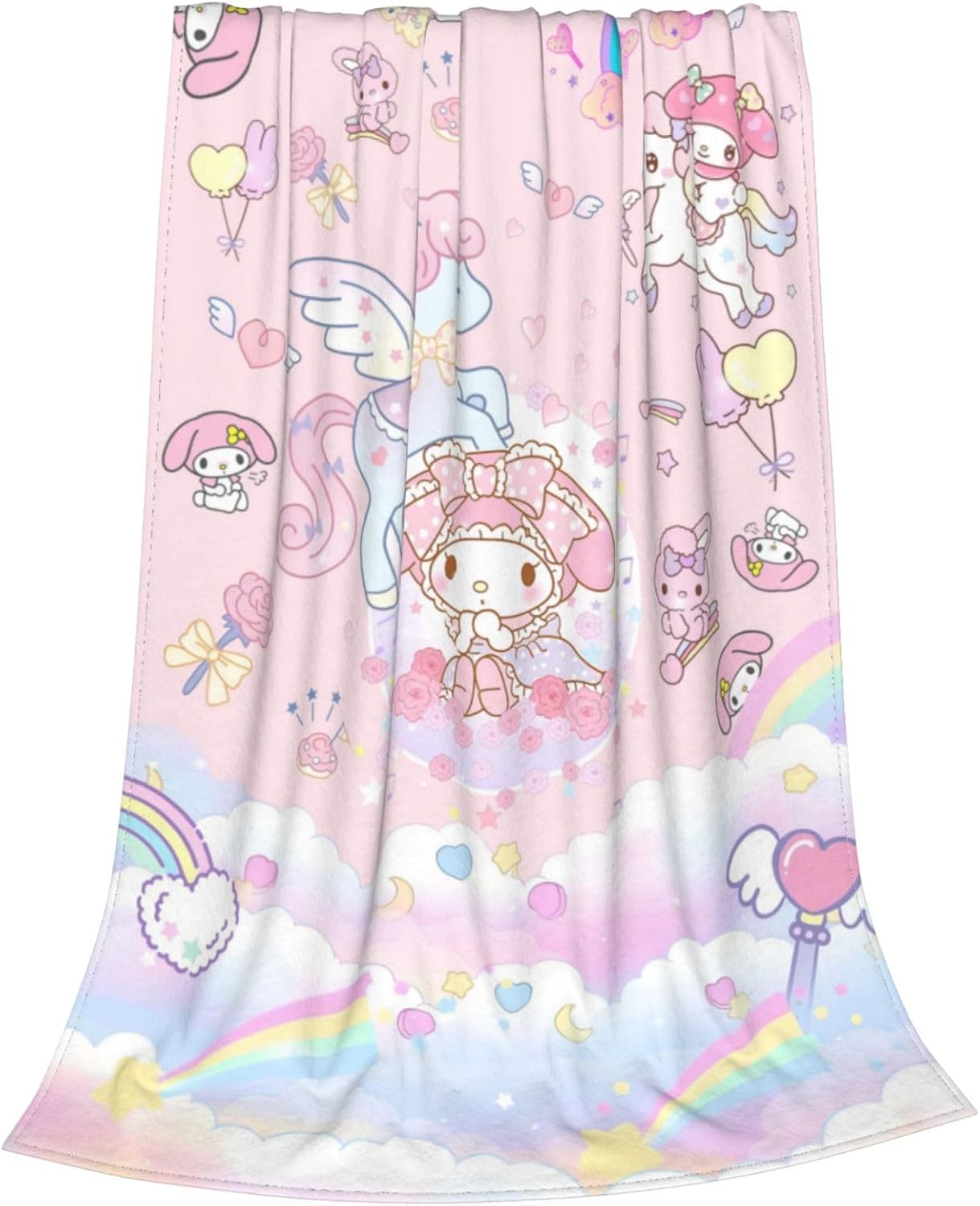 Manta de anime linda para niñas kawaii, color rosa, súper suave, ligera, acogedora felpa para picnic, viajes, sofá, cama, decoración para