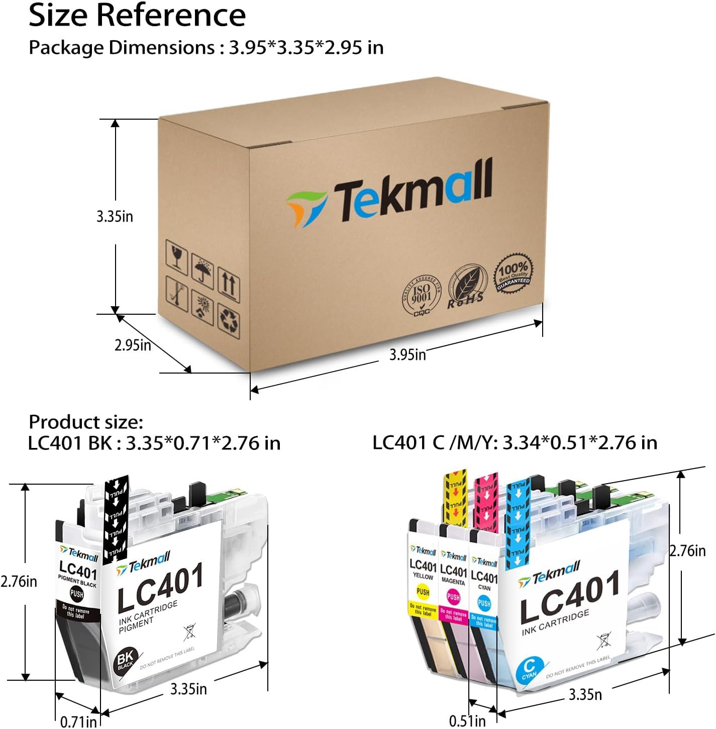 Cartuchos de tinta compatibles LC401 LC401XL LC401 XL para impresora Brother MFC-J1010DW MFC-J1012DW MFC-J1170DW, chip más reciente en noviembre de
