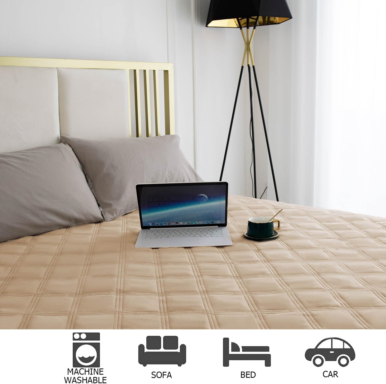 Ameritex – Manta impermeable para cama de perro con parte trasera antideslizante para muebles, cama, sofá