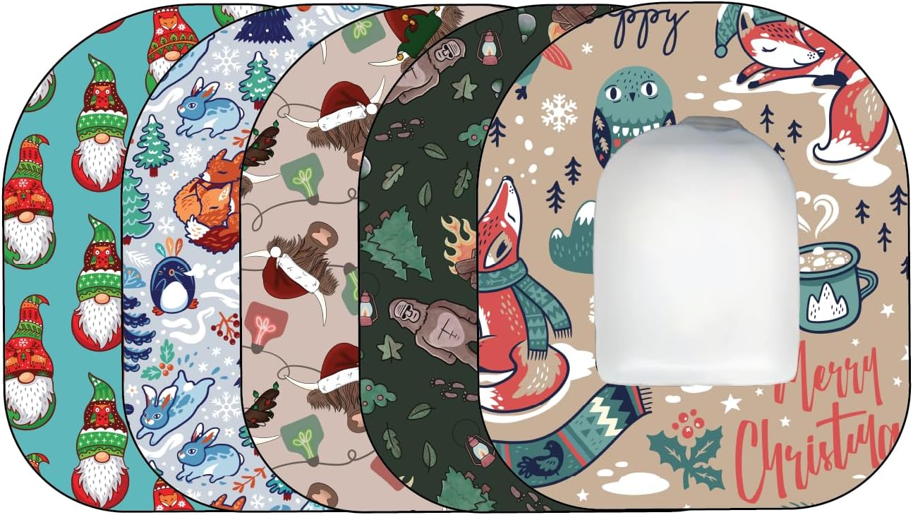 Glucomart OmniPod – Paquete de 5 parches adhesivos impermeables para Omnipod No-Lift CGM Tape Christmas OmniPod Patch Winter Omnipod 5 Parche