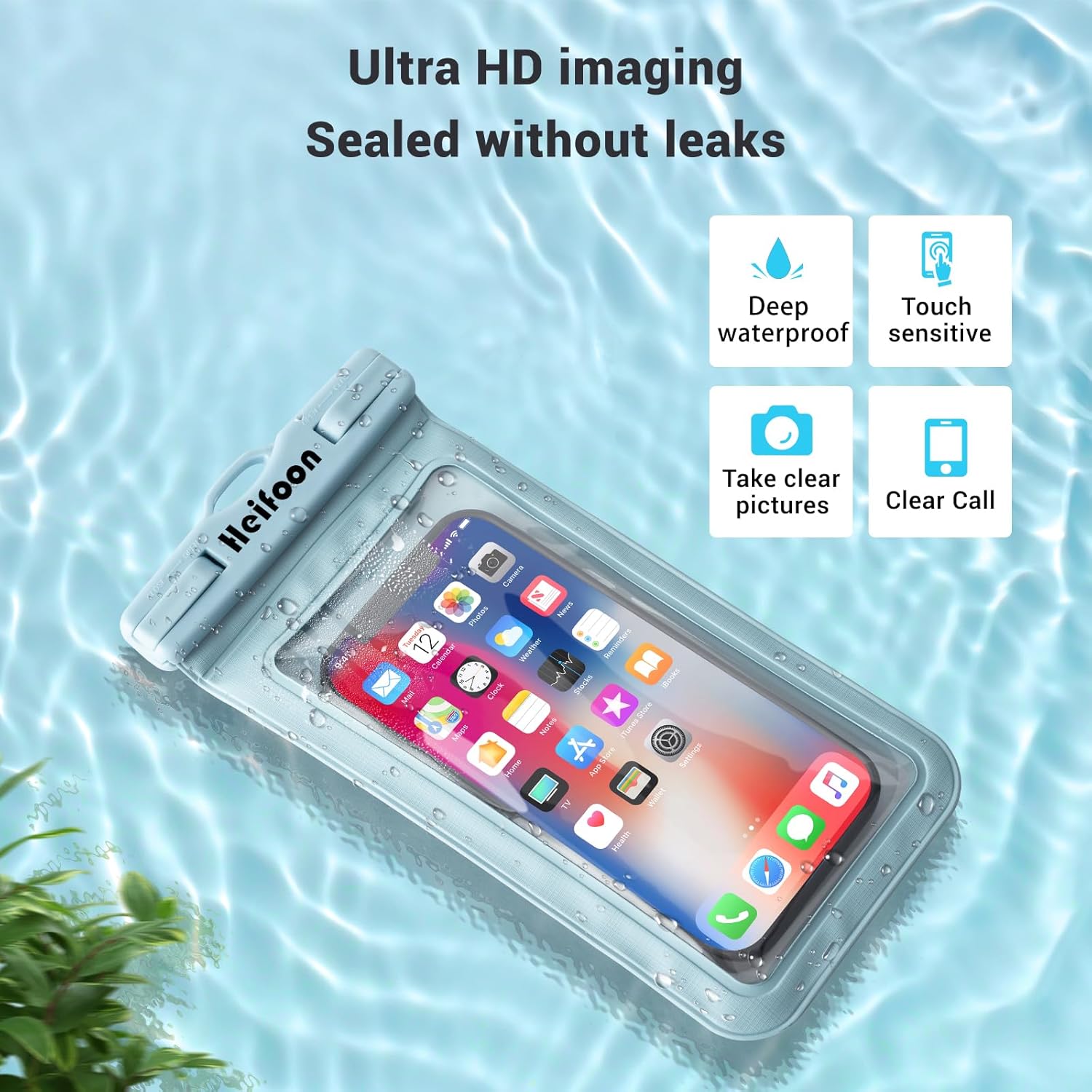Funda impermeable universal para teléfono celular con cordón para iPhone 15 14 13 12 Pro Max Xs Max XR X 8 7 6S Plus SE, Galaxy S22 S21 S20 S10