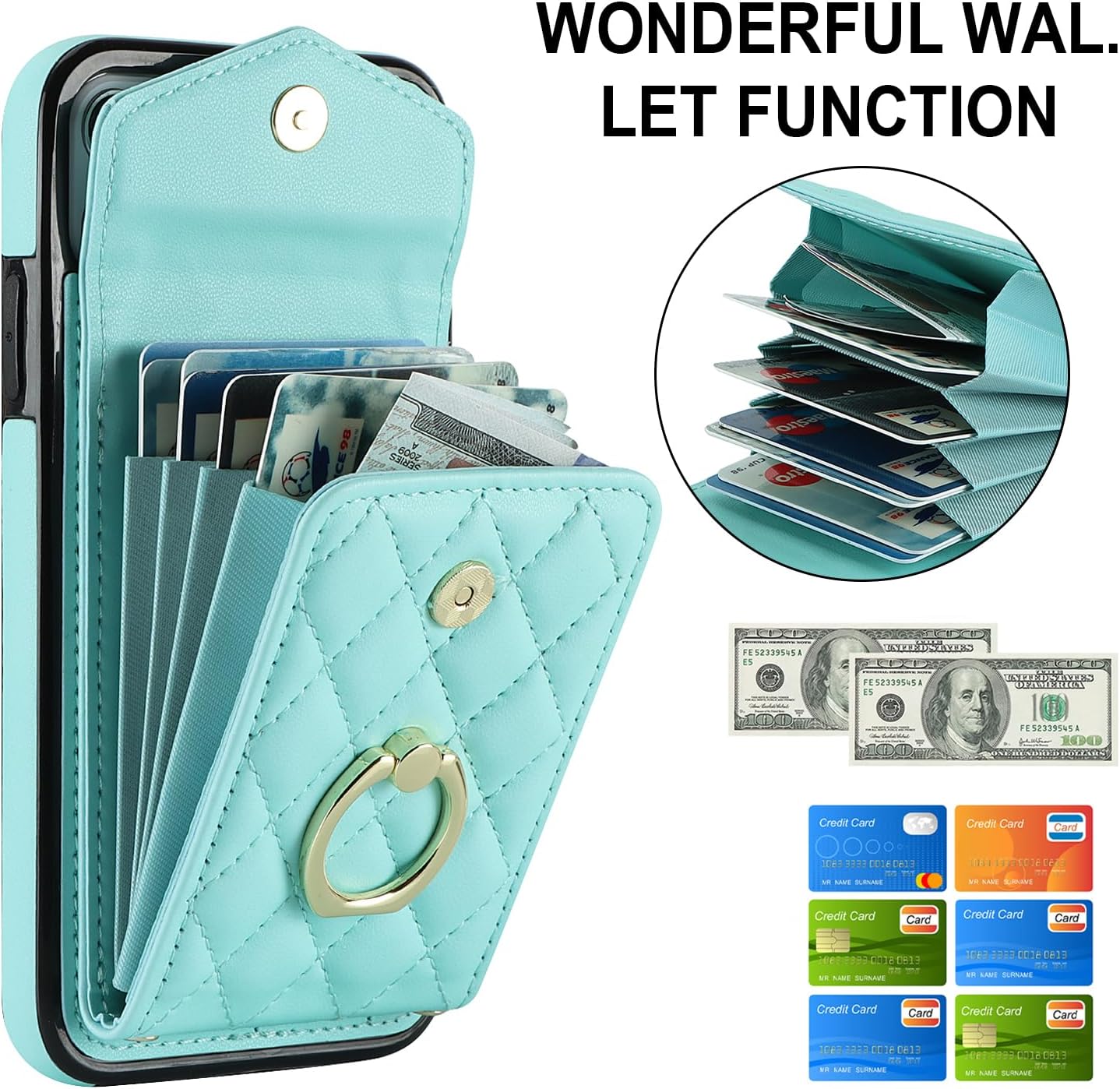 Asuwish Funda de teléfono para iPhone 11 Pro Max 6.5, funda tipo cartera con protector de pantalla de vidrio templado y correa cruzada para la