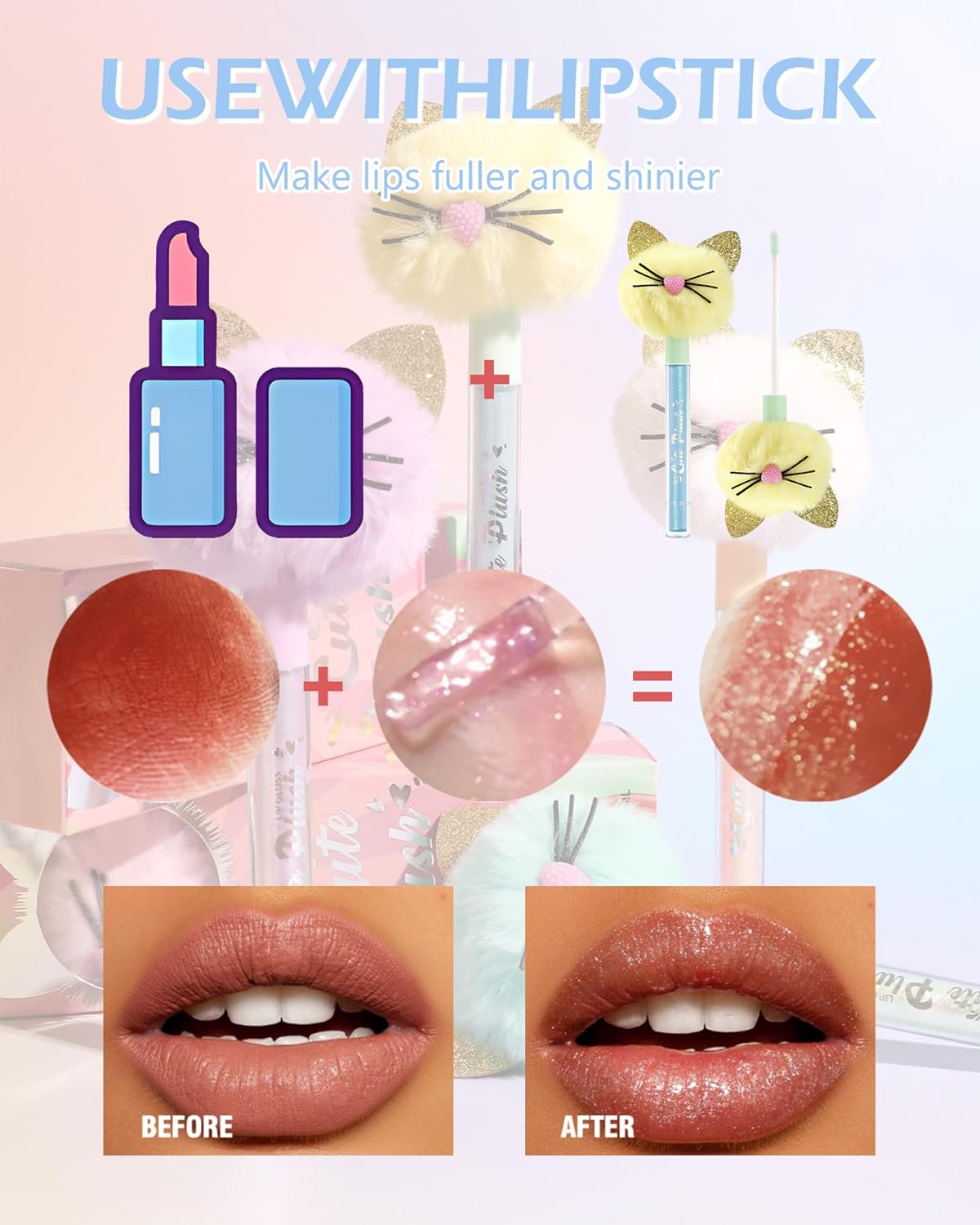 Brillo labial líquido con purpurina, lápiz labial brillante con diamante, aceite de labios brillante metálico, tinte de tinte de labios de alta