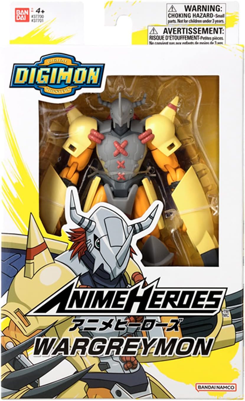 BANDAI Anime Heroes Digimon WarGreymon Figura de acción  Figura de anime articulada WarGreymon de 6.5 pulgadas de alto con juego adicional de manos