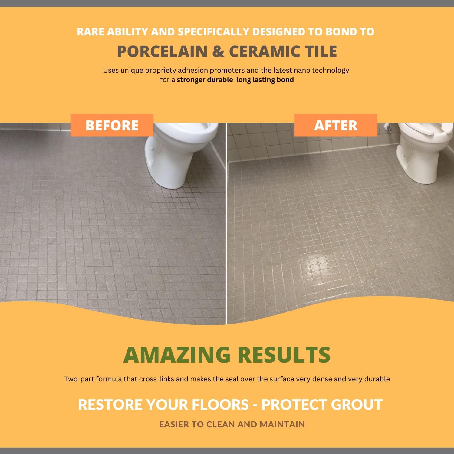 GlazeGuard – Azulejo de cerámica y porcelana brillante (muestra), sellador de lechada, alto brillo, acabado de aspecto húmedo (kit de muestra de 4
