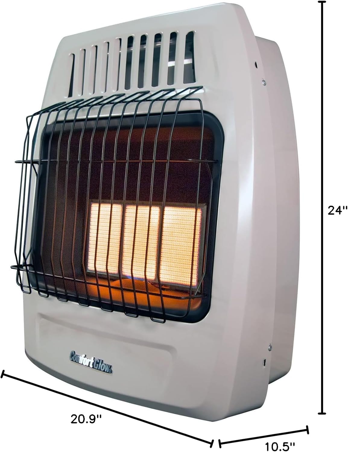 Comfort Glow KWP392 Calentador de pared sin ventilación infrarroja de propano 3 placas 18000 Btu, gris, 24 x 20.9 x 10.5 pulgadas