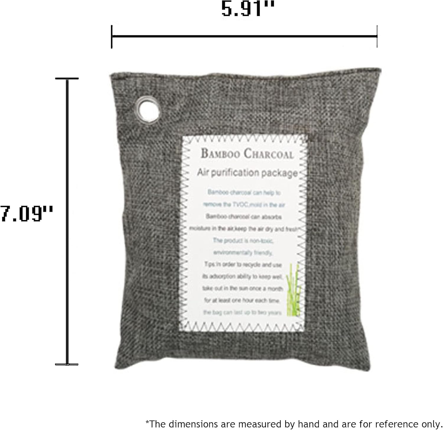 Bolsas de carbón de bambú, bolsas purificadoras de aire, 4 paquetes (7.05 oz cada uno), elimina el olor y la humedad, bolsa purificadora de aire