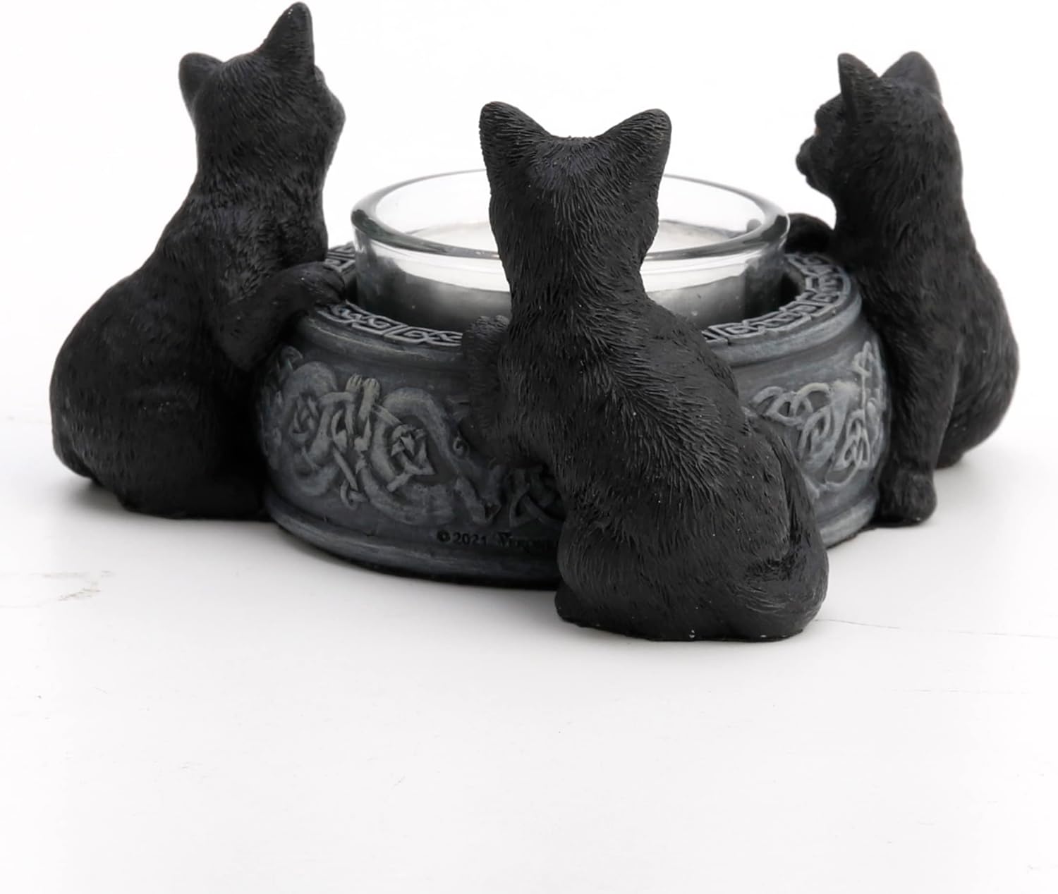 Veronese Design Figura pintada a mano de resina con forma de gato negro de 2 pulgadas