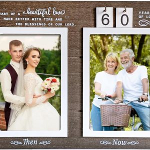 Then & Now Marco de fotos de aniversario, regalo de boda de 1 a 99 años, marco de aniversario de Let’s Make Memories personalizado Then & Now, Then & Now Marco de fotos de aniversario, regalo de boda de 1 a 99 años, marco de aniversario de Let’s Make Memories personalizado Then & Now,
