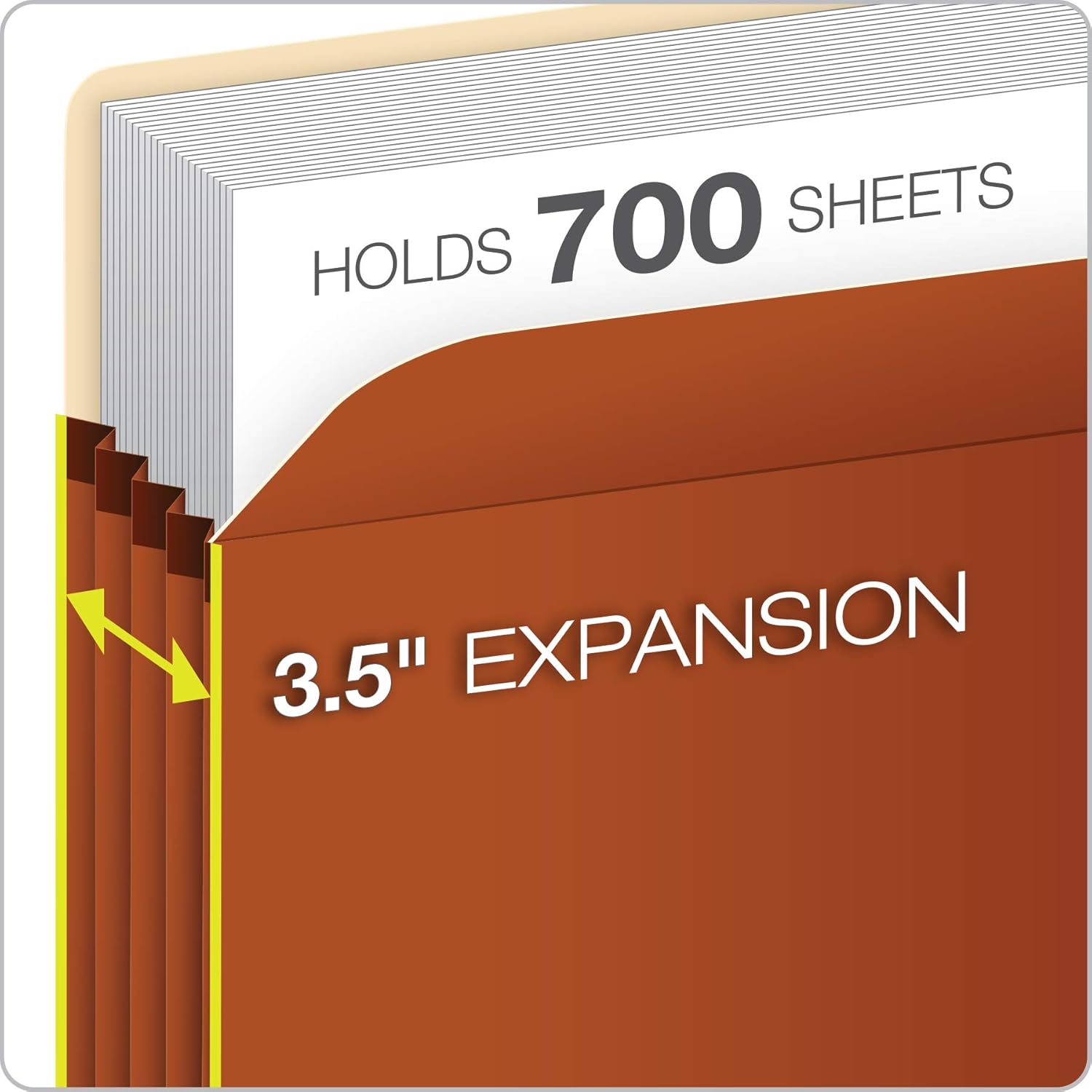 Pendaflex Bolsillos expandibles para archivos, tamaño carta, cuerda roja, expansión de 3.5 pulgadas, 25 por caja y carpetas de archivos, tamaño