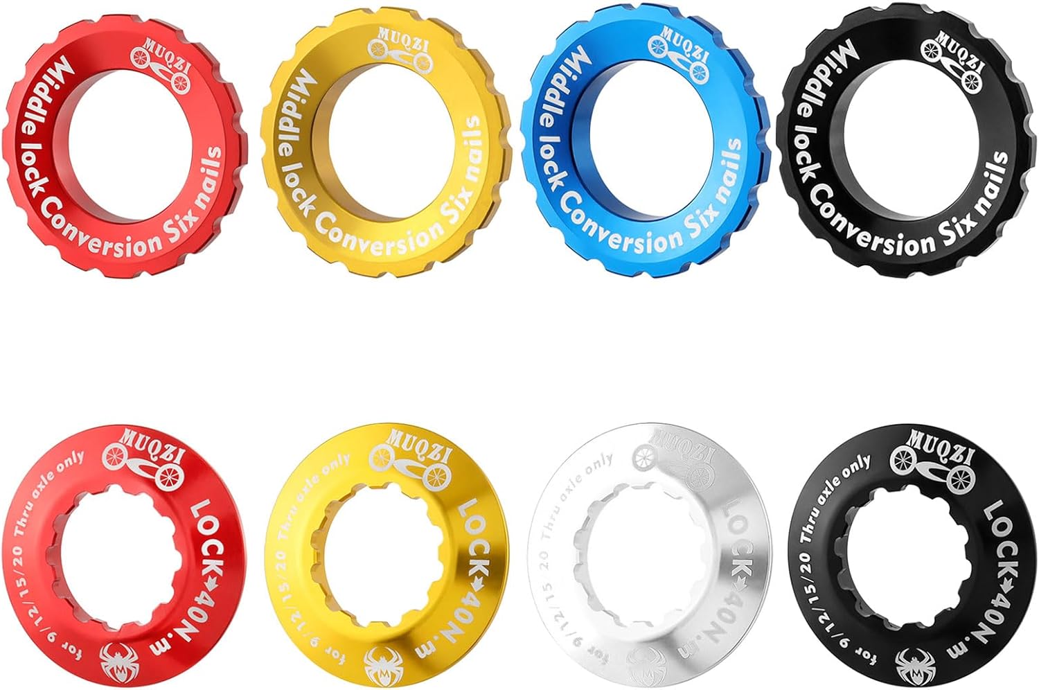 Centerlock Anillos de bloqueo de rotor Bujes de bicicleta Cerradura central Cerradura central Bloqueo de ruedas Ejes de cilindros Anillos de bloqueo