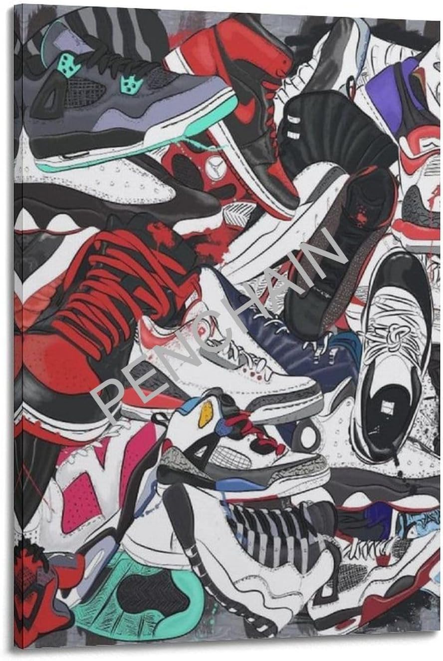Pósteres artísticos de lona deportiva de lona genial, pósteres de decoración de tienda de zapatos, pósteres estéticos e impresiones en lienzo,