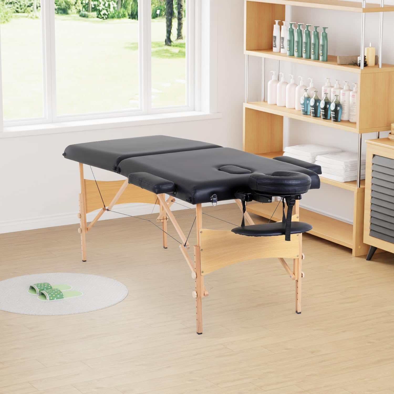 PayLessHere Mesa de masaje portátil de 2 pliegues, cama de spa, cama de masaje, cama de masaje, cama de pestañas facial, cama de cuna facial, altura