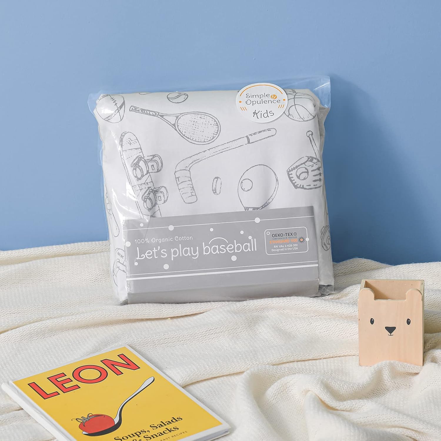 Simple&Opulence Funda de edredón 100% algodón orgánico para niños y adolescentes, funda de edredón suave de 3 piezas con cierre de cremallera, juego