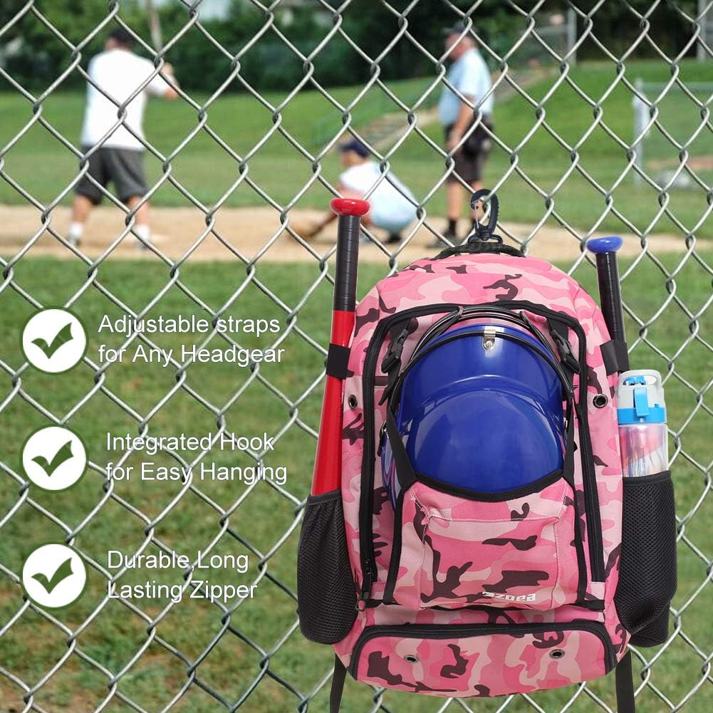 ZOEA – Mochila para bate de béisbol para niños y equipo de softbol y herramientas para jóvenes y adultos, gran capacidad para 4 bates, casco,