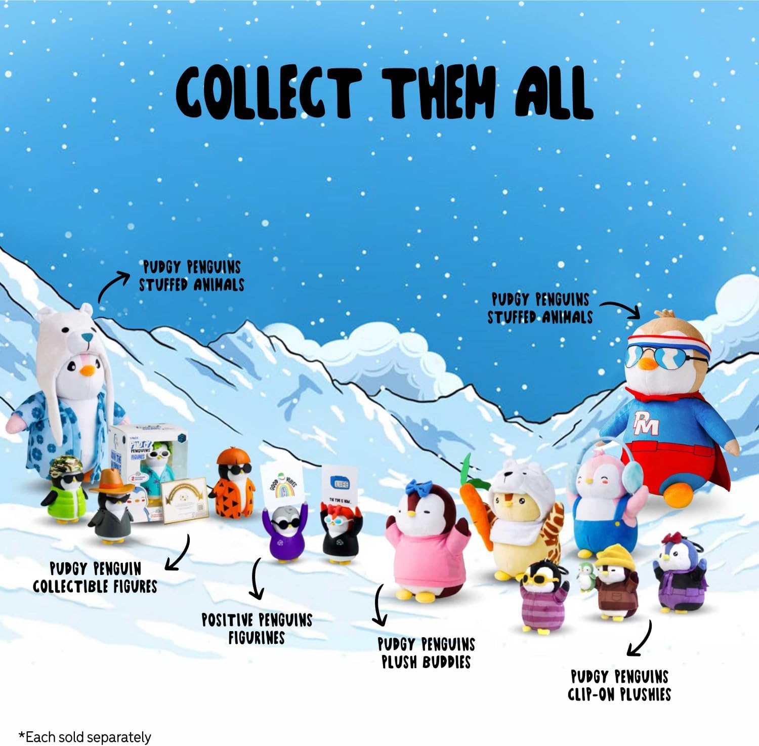 Peluche con clip (Polar Pete)  Peluche suave de 5.5 pulgadas con clip seguro, animal de peluche coleccionable para personalizar tu mochila, bolsa y
