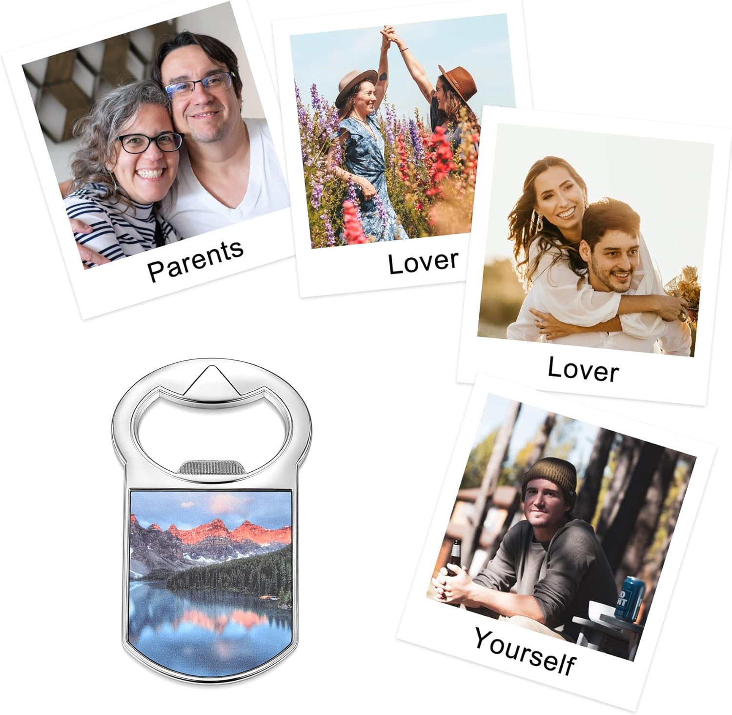 Abrebotellas con imán de sublimación para nevera, regalos de fotos personalizados, transferencia de calor para recuerdos de fiesta, boda, Bestman,