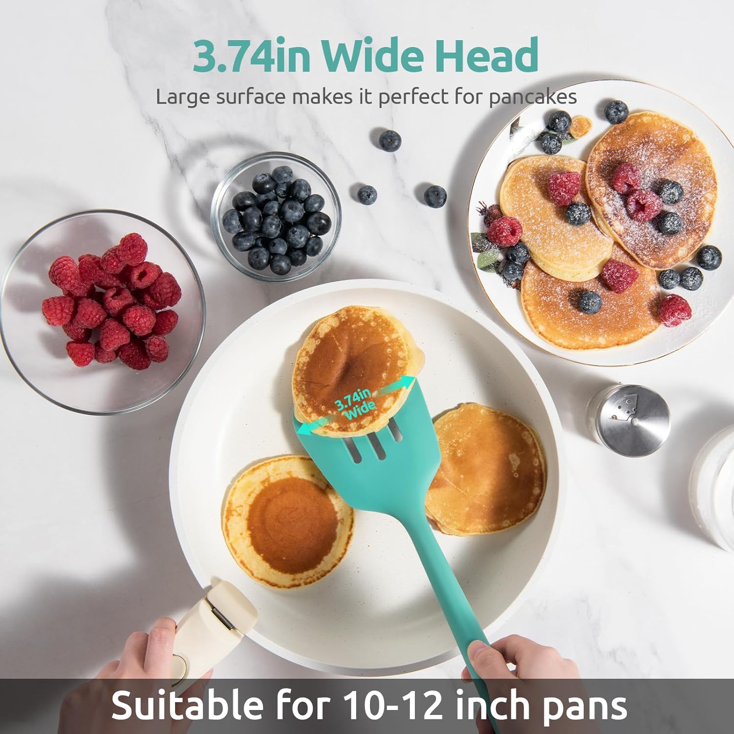 U-Taste – Espátula de silicona ranurada de 13.6 pulgadas espátula de cocina resistente al calor de 600 , libre de BPA, flexible, ancho, sin
