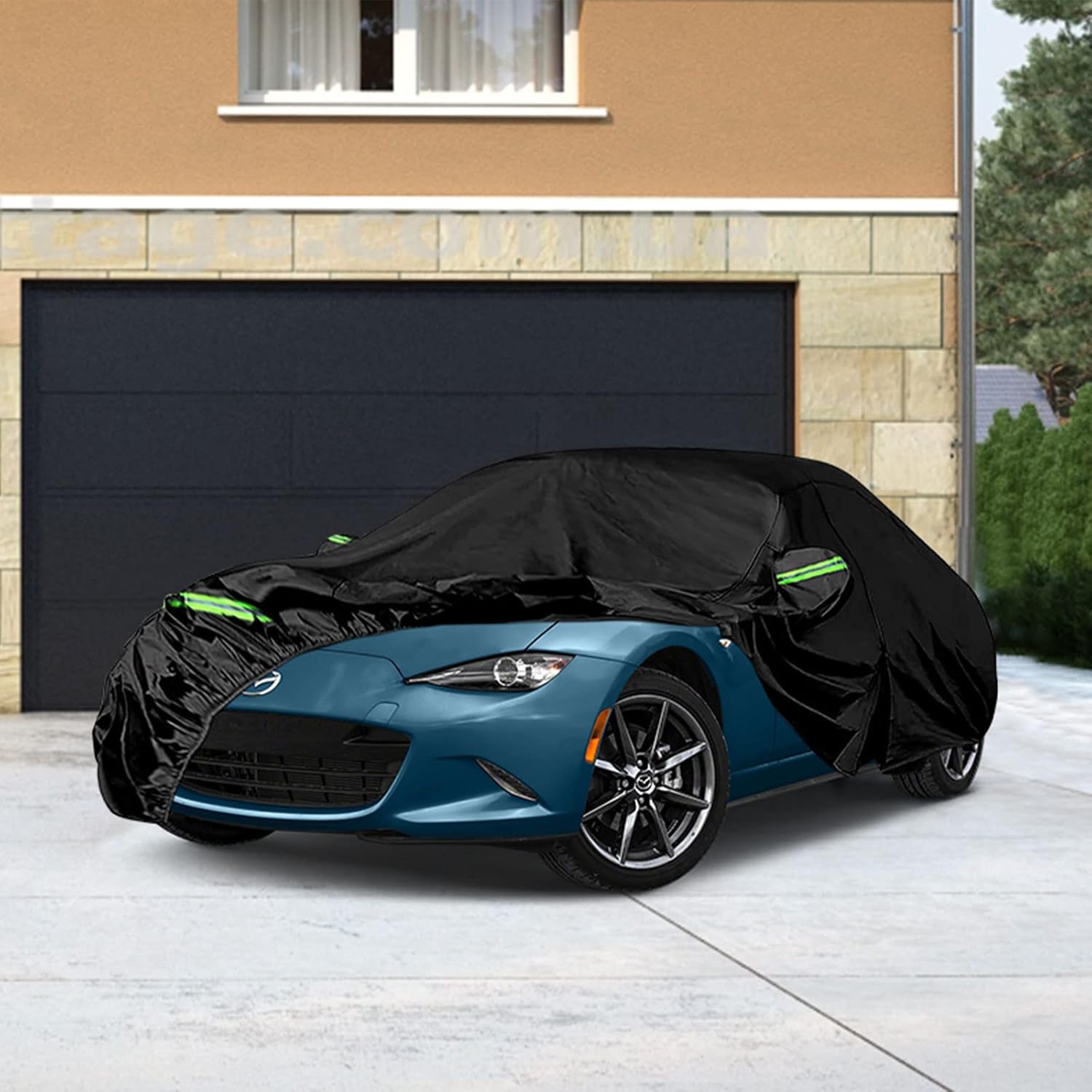 Funda de automóvil compatible con Mazda MX-5 Miata 1998-2019 2020 2021, 6 capas resistente al agua, cubierta negra a prueba de polvo (1998-2021)