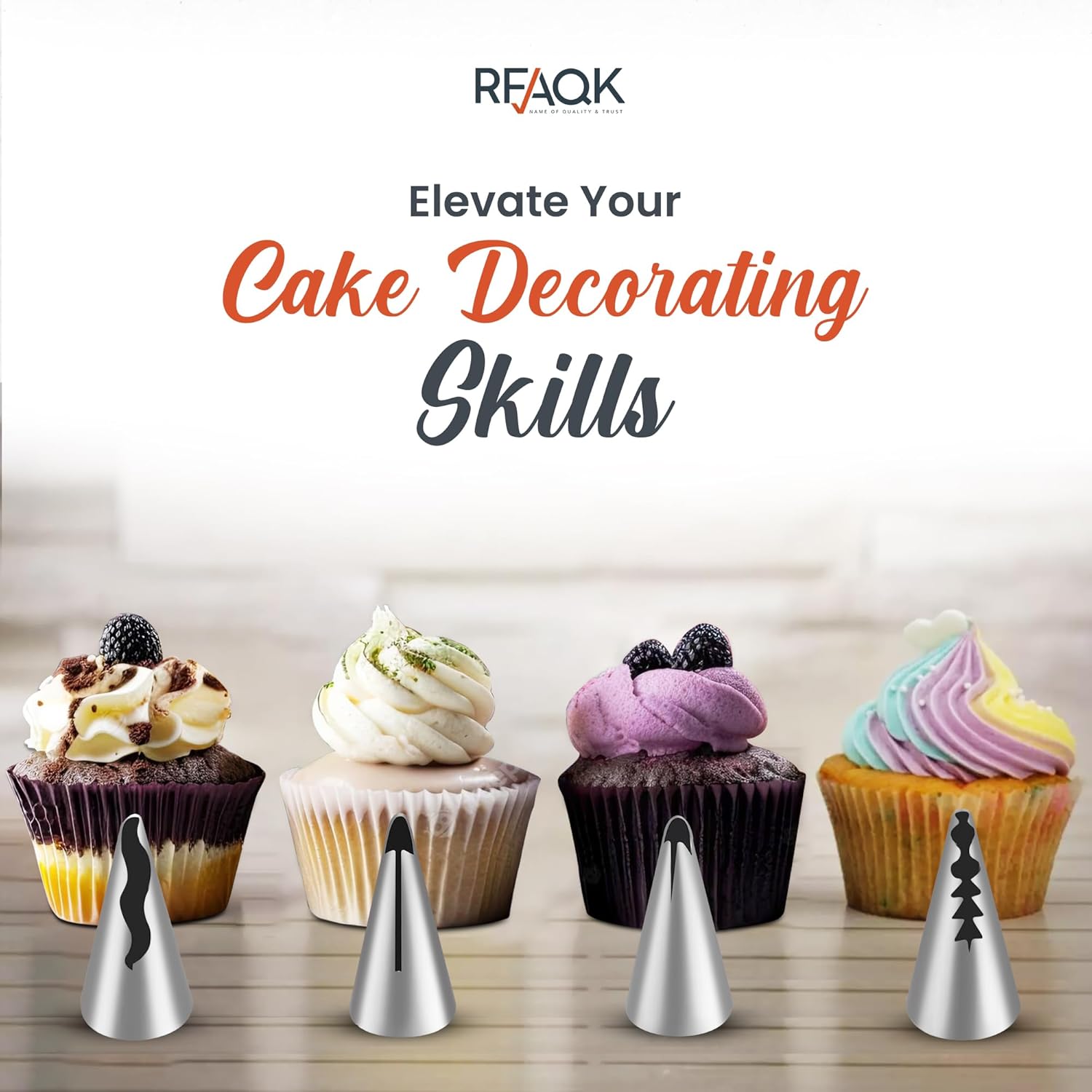 RFAQK Juego de bolsas de pastelería y puntas para principiantes, sin costuras, sin juntas, coreanascon volantes, para decoración de pasteles y