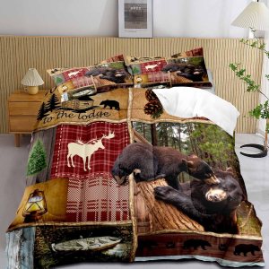 LUVIVIHOME Juego de edredón de 3 piezas tamaño King, juego de ropa de cama rústica de cabaña, ciervos, bosque, animales, vida silvestre, caza, LUVIVIHOME Juego de edredón de 3 piezas tamaño King, juego de ropa de cama rústica de cabaña, ciervos, bosque, animales, vida silvestre, caza,